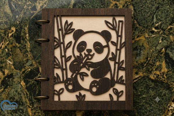 Couverture de carnet en bois