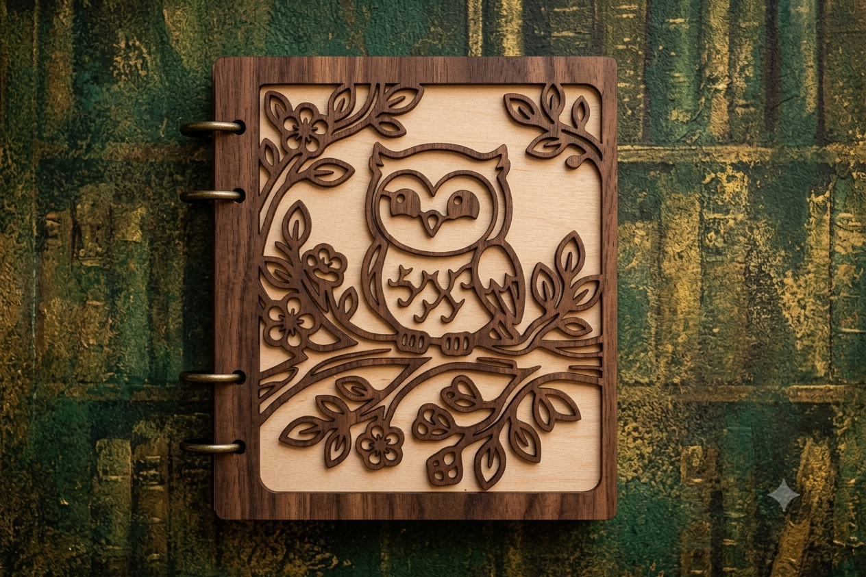 Couverture de carnet en bois – Image 1