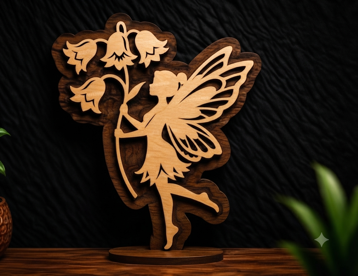 Sculpture en bois Fée – Image 1
