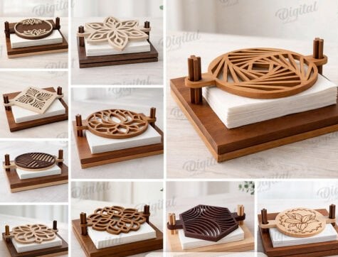 Supports de serviettes en bois