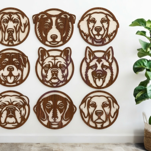 Portraits de Chiens en Bois Découpe laser