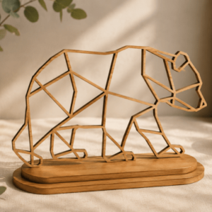 Sculpture Géométrique en Bois